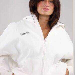 Comfrt cloud full zip oversized fleece hoodie